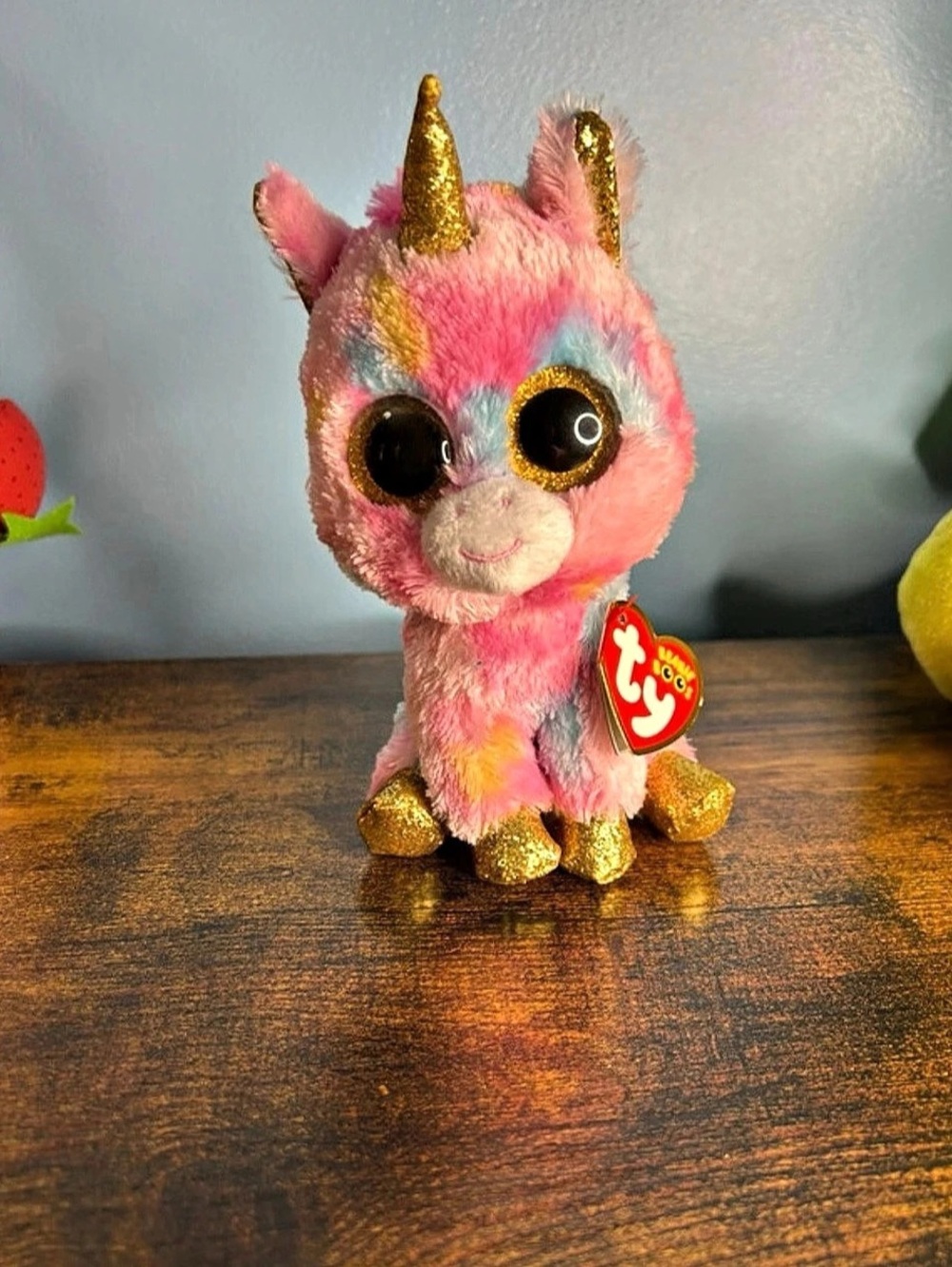 Ty Fantasia the Unicorn Pink & Gold Unicorn Plush